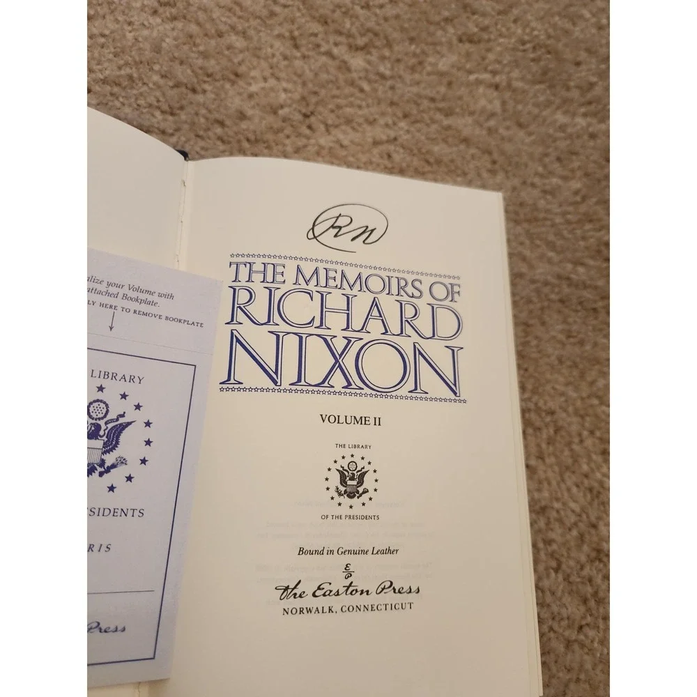 The Memoirs of Richard Nixon, Vols I & II, Easton Press, 1988 SIGNED